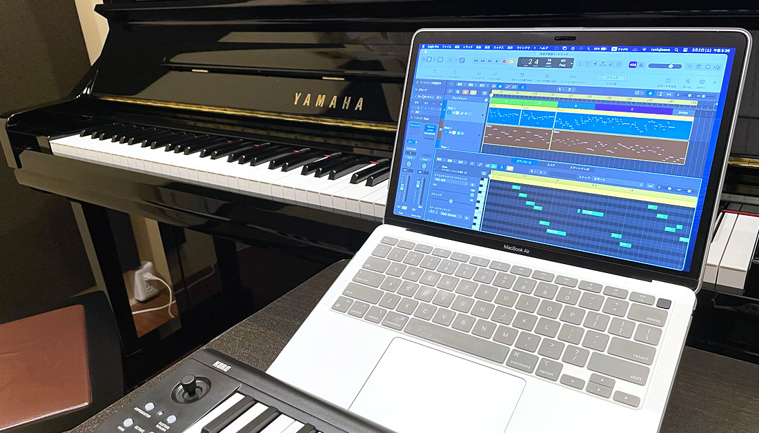 神戸・大阪で受講できるピアノとDTMを組み合わせた作曲・編曲レッスンの様子