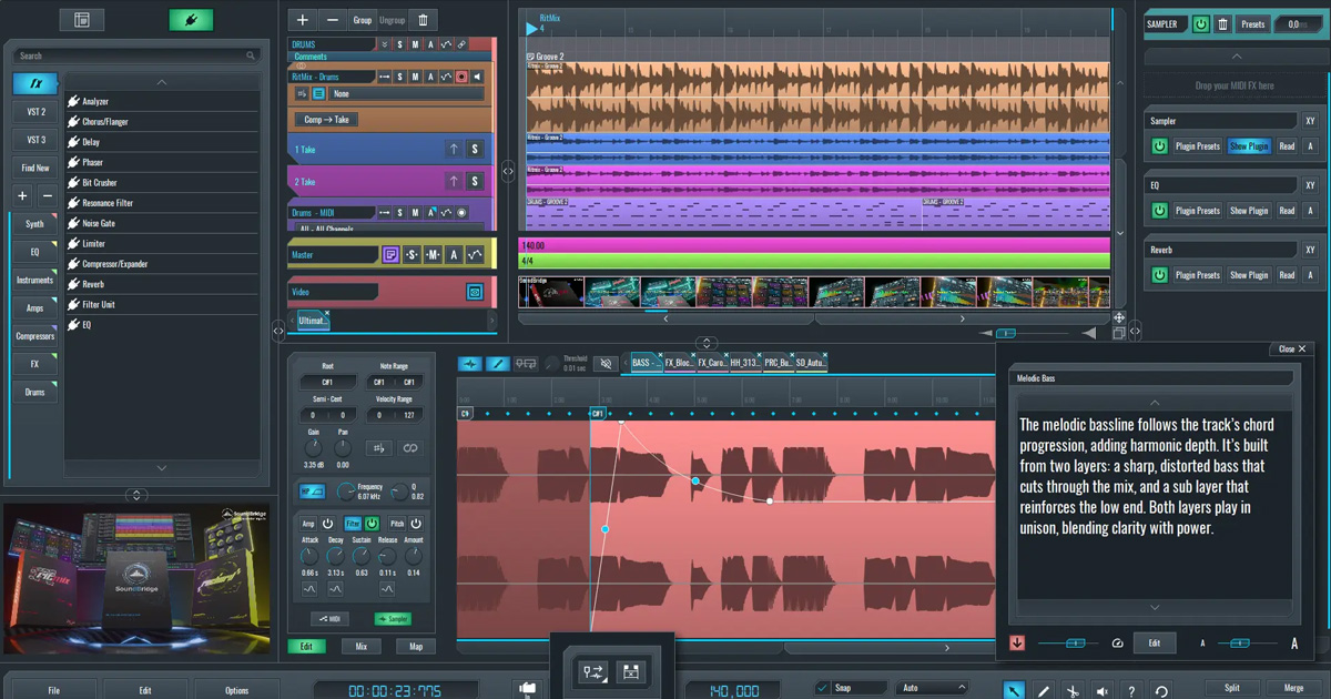 神戸三宮の大人向けピアノレッスンで紹介している無料DAW「SoundBridge」の画面。ピアノ演奏の録音や練習に活用できるソフト。